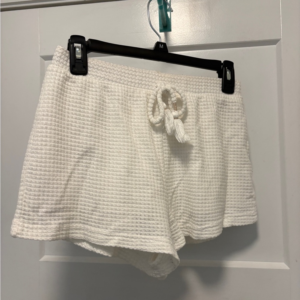 Surf Gypsy White Waffle Knit Shorts